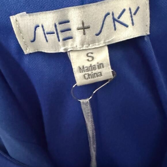 185. SHE+SKY | NEW W/Tag Blue RhineStone Bow Boutique Dress SZ:S -Flawed - Picture 6 of 7